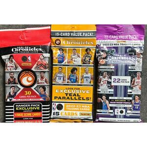 Lot of 3 Panini (2) Chronicles & (1) Contenders NBA Hanger Pack & Value Packs